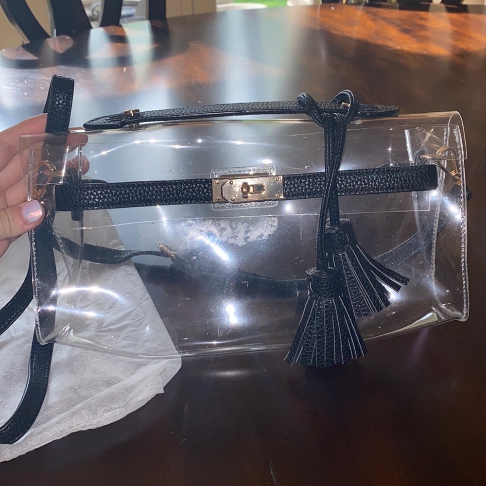 Clear Stadium Crossbody Bag with Tassel